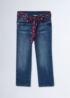 Jeans con cintura multicolor
