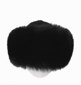 cappello in lana e cashmere con pelliccia