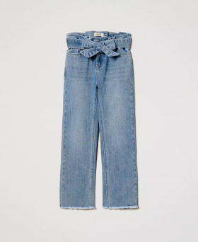 jeans twinset girl con fiocco