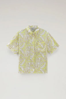 camicia con stampa tropical