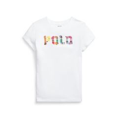 T-shirt bambina con logo multicolor