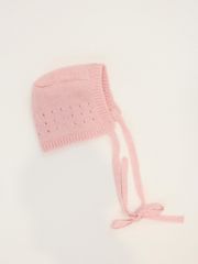 cuffia in lana rosa
