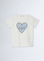 t-shirt cuore strass